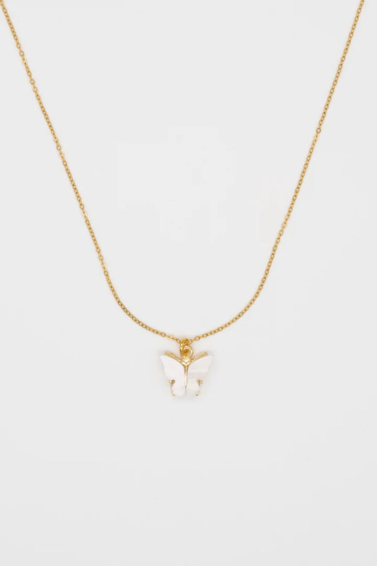 Pearlized Mini Butterfly Necklace
