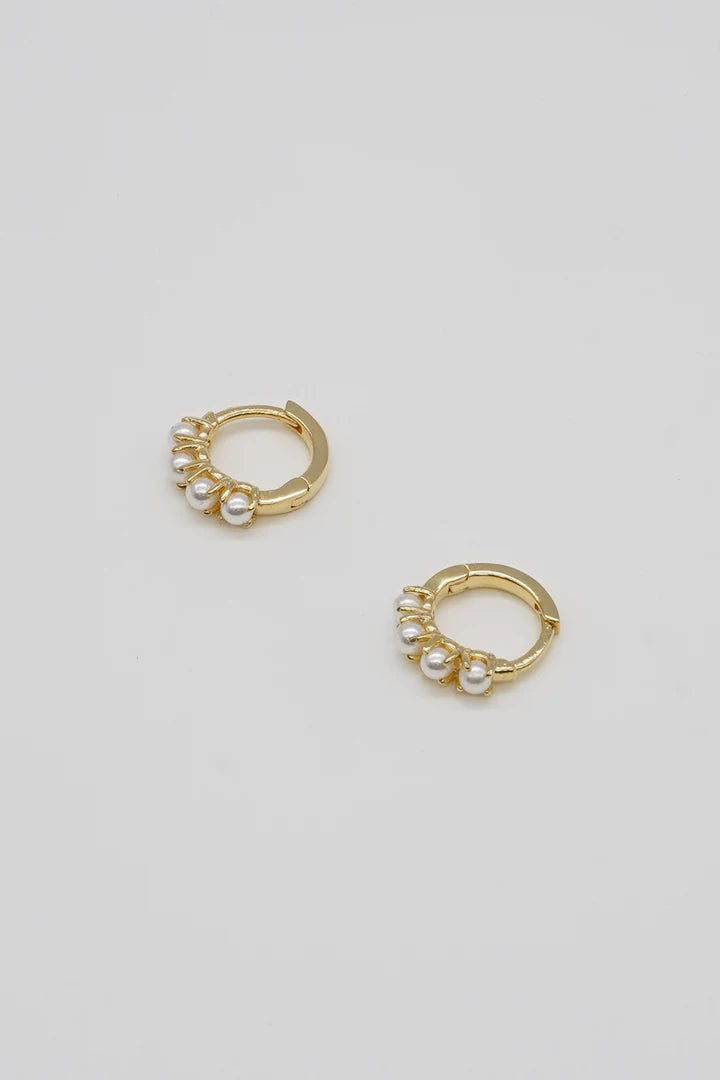 Dainty Mini Pearl Huggie Earring