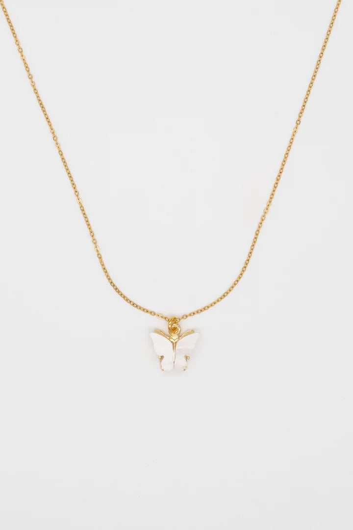 Pearlized Mini Butterfly Necklace