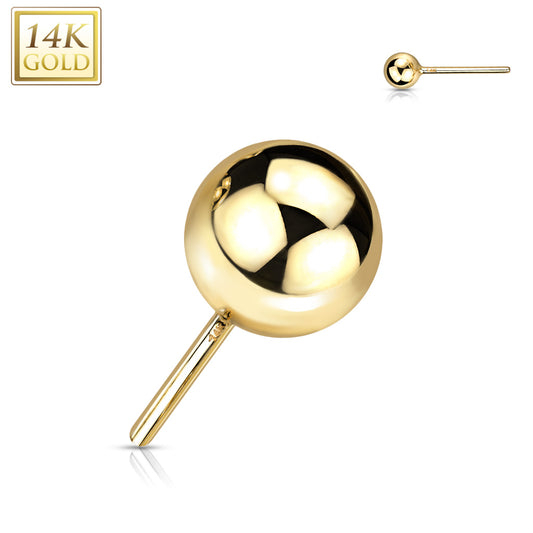 14K Gold Threadless Push In Top Balls