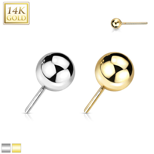 14K Gold Threadless Push In Top Balls